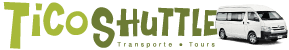 logo ticoshuttle con bus